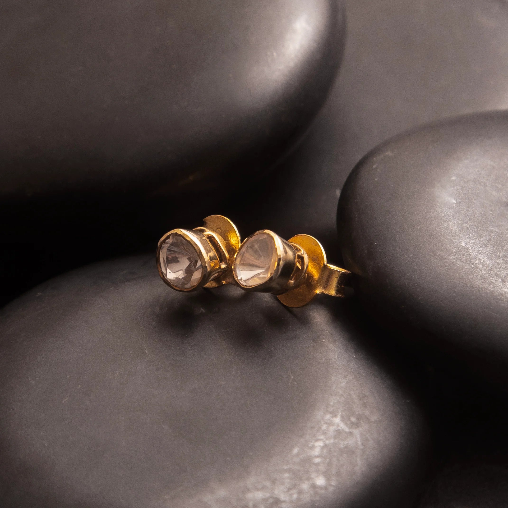 Classic Kundan Stud 925 Silver Earrings with 22K Gold Plating