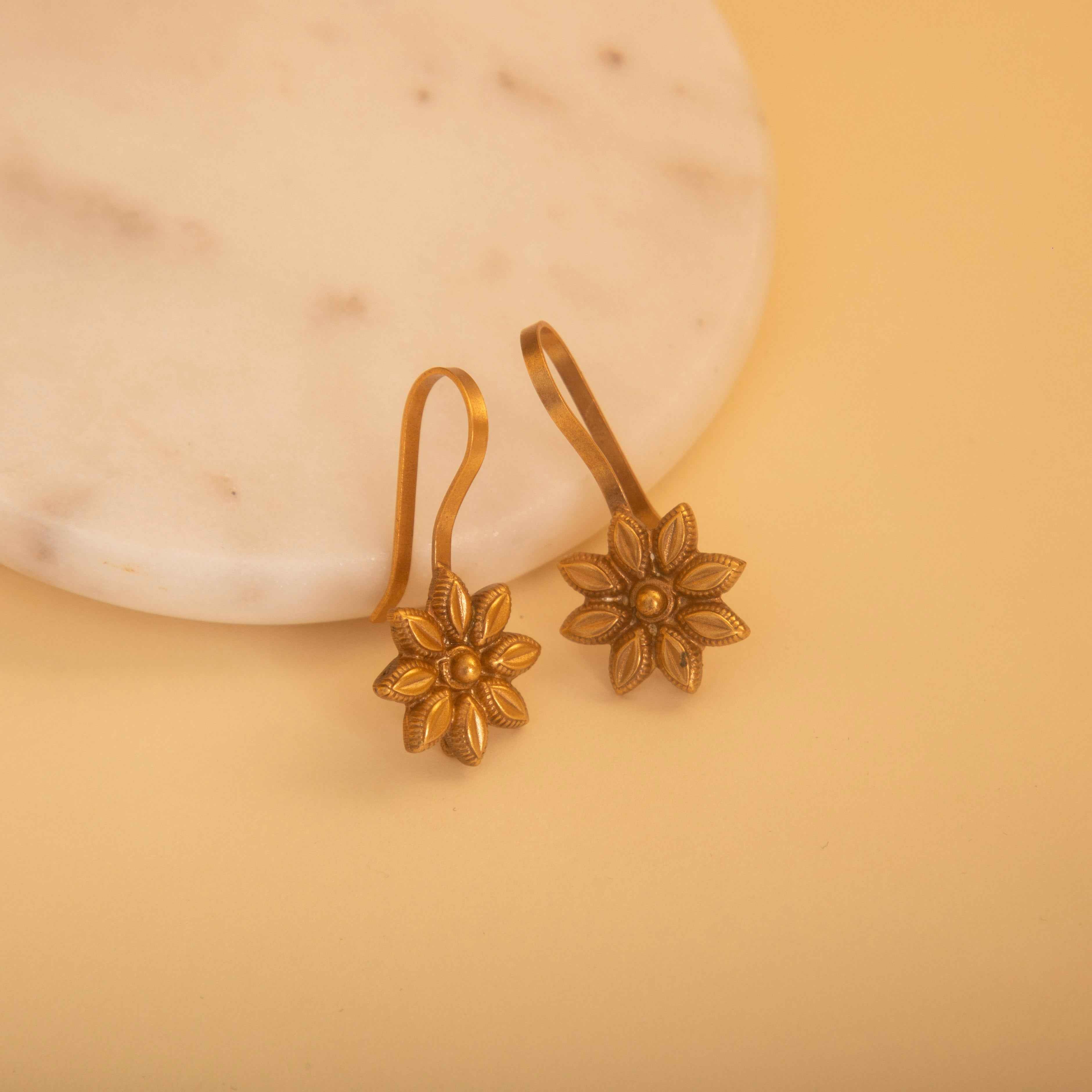 Gold Plated Bloom Clip-On 925 Silver Ear Cuff