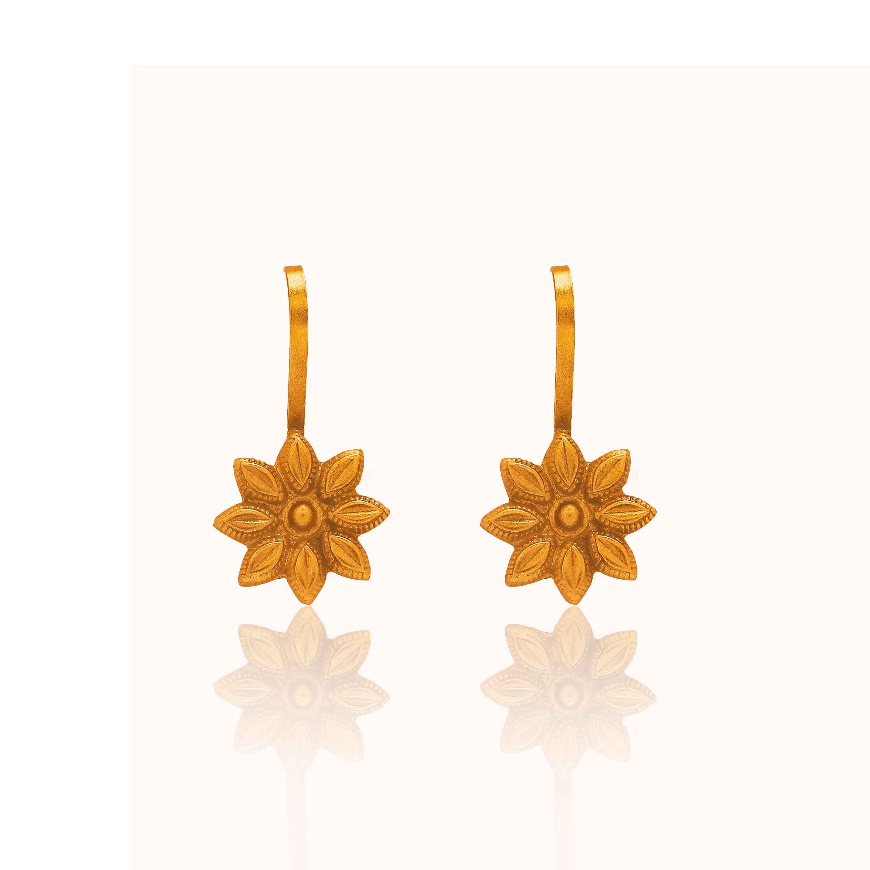 Gold Plated Bloom Clip-On 925 Silver Ear Cuff