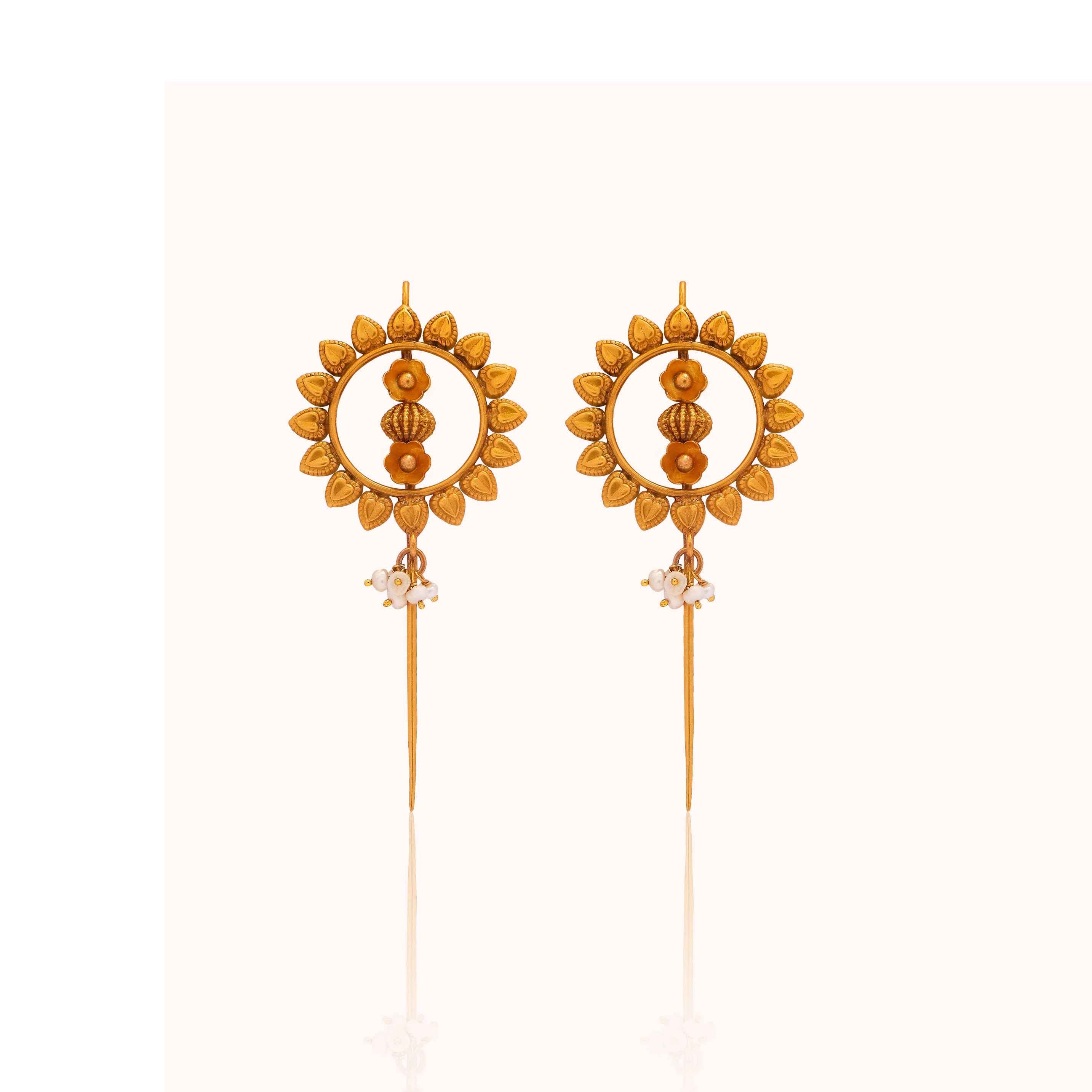 Gold Plated Sunburst Needle 925 Silver Ear Cuff