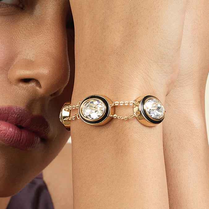 Black Enamel Polki Bracelet