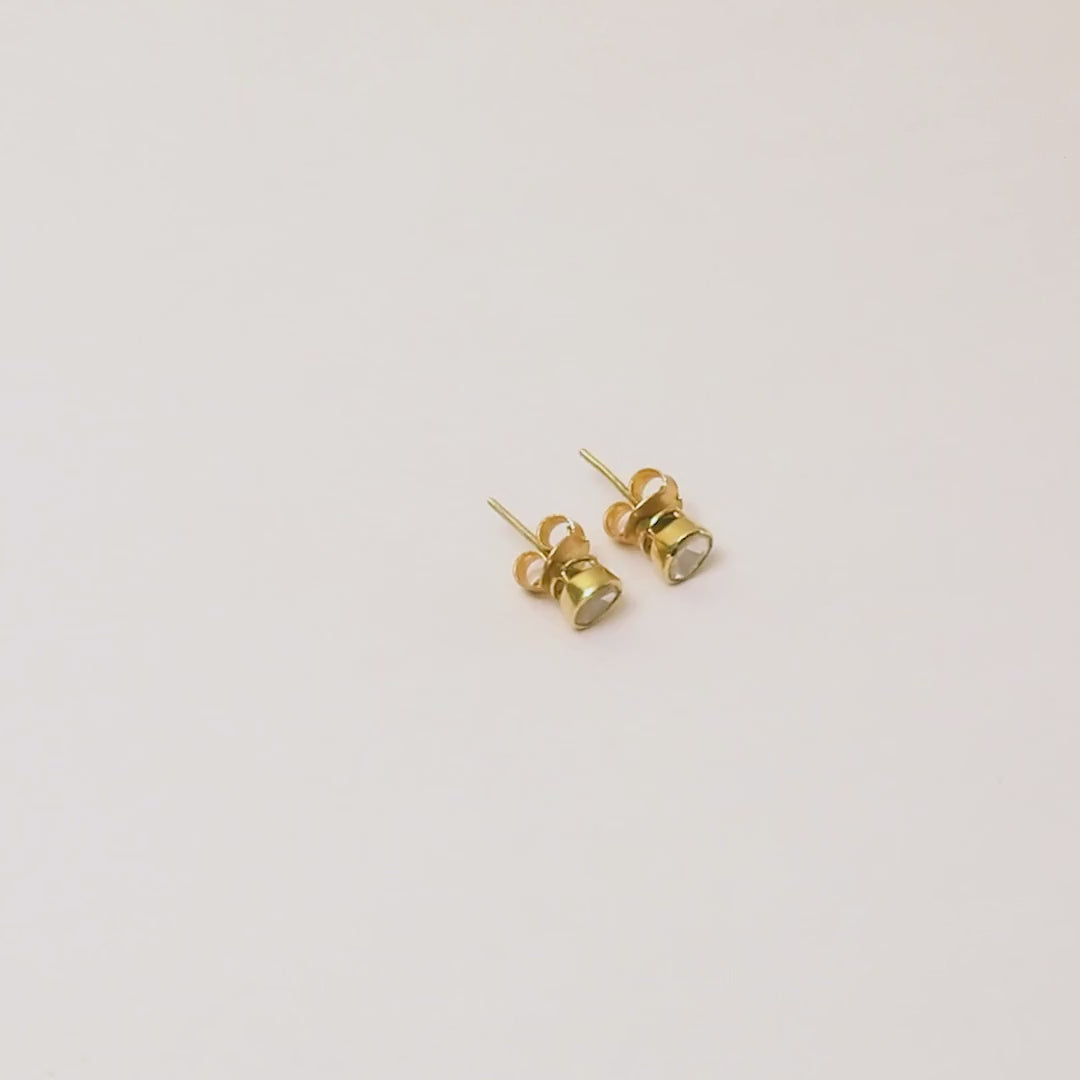 Classic Kundan Stud 925 Silver Earrings with 22K Gold Plating