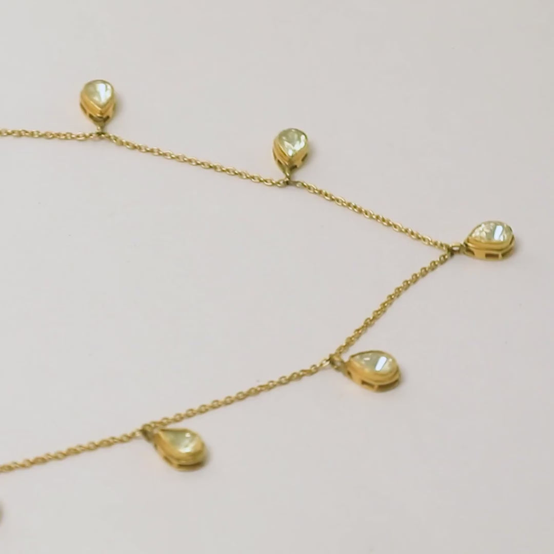 Minimal Teardrop 925 Silver Necklace with Gold polish